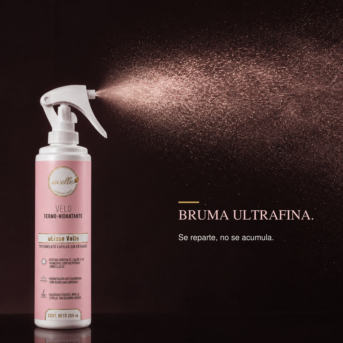 Atomizador de uLisse Voile liberando una bruma ultrafina