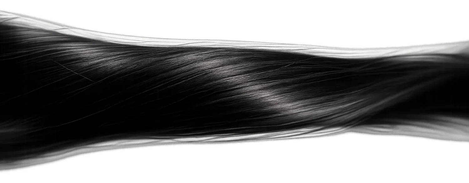 Mechón de cabello largo, con cuerpo, visto de cerca